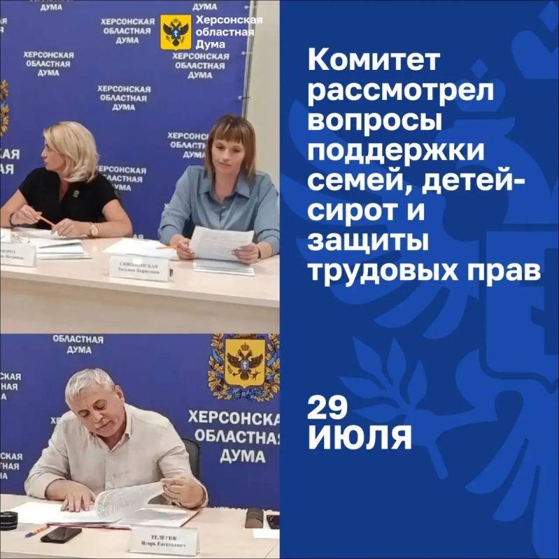 Комитет облдумы поддержал инициативы по поддержке семей, детей-сирот и защите трудовых прав