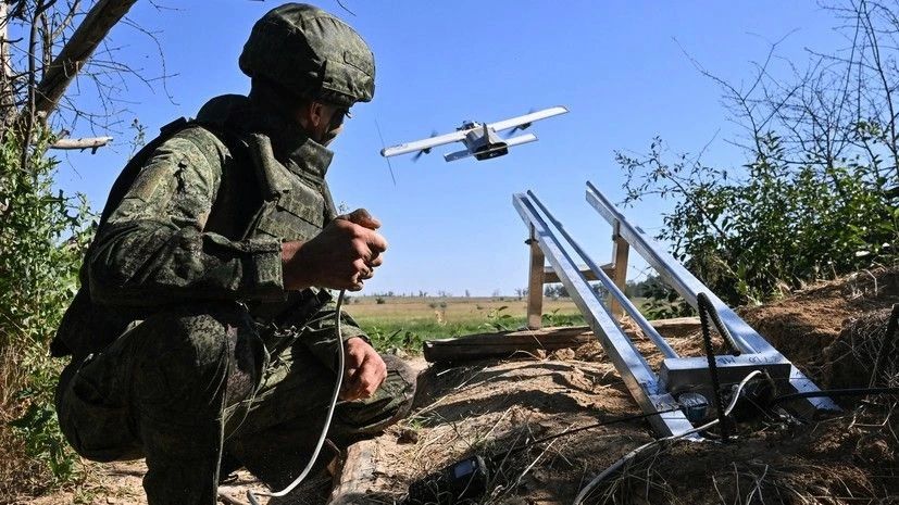 Минобороны России показало кадры работы расчётов беспилотников-перехватчиков «Молния-ПВО» из группировки войск «Днепр»