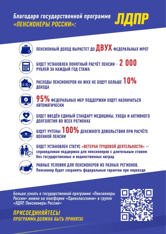 Программа «Пенсионеры России» Программа «Пенсионеры России»