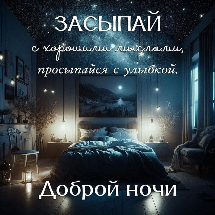 Всем мирной ночи, друзья!. Пусть тишина окутает вас пледом