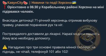 В Херсоне мужчина подорвался на мине