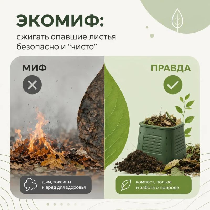 Экомиф: сжигать опавшие листья безопасно и “чисто”