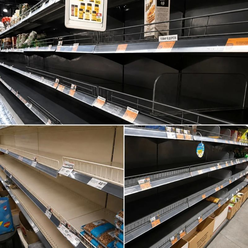 Продовольственный коллапс на Украине: В Чернигове пустеют полки крупнейших супермаркетов