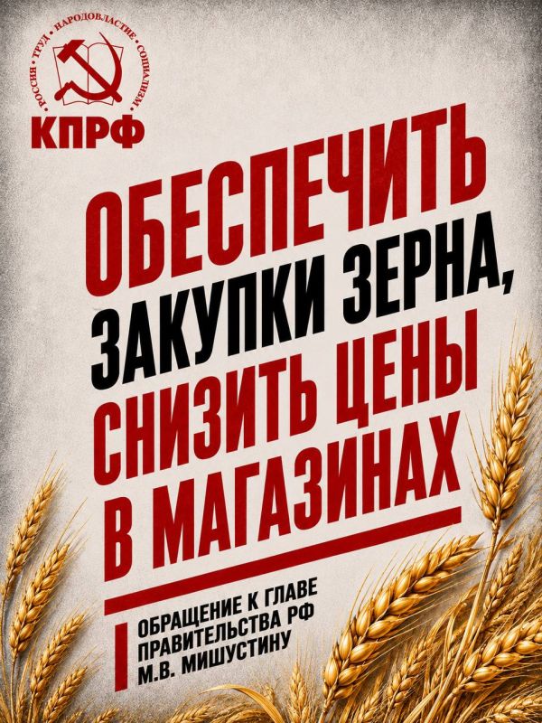 Направил письмо Председателю Правительства М.В. Мишустину, в котором подчеркнул необходимость срочной государственной закупки зерна
