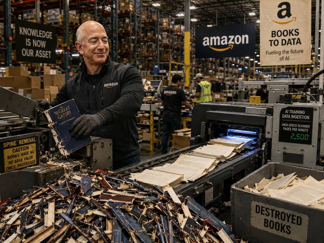 Amazon уничтожает книги, чтобы обучать ИИ