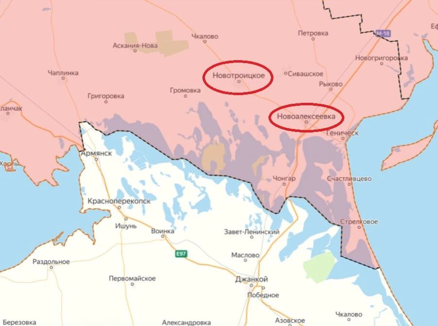 БПЛА ВСУ летят в Новоалексеевку от Новотроицкого