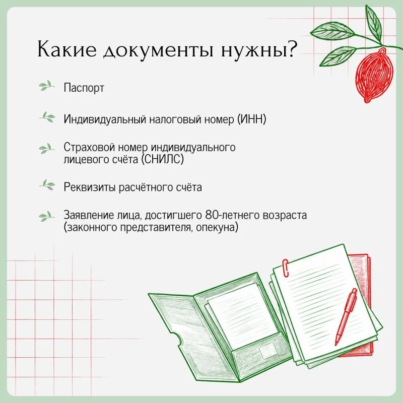 Ежемесячная выплата по уходу за лицом, достигшим 80-летнего возраста Ежемесячная выплата по уходу за лицом, достигшим 80-летнего возраста