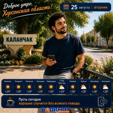 Прогноз погоды на 25 августа