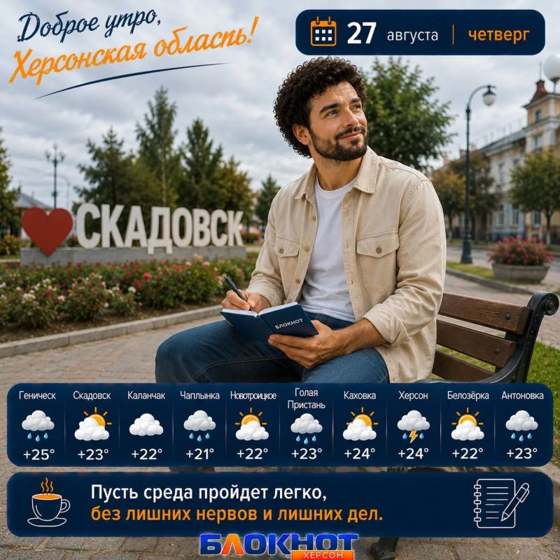 Прогноз погоды на 27 августа
