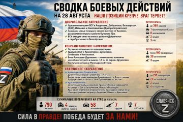 #Сводка о ходе освобождения оккупированной части ДНР на утро 28 августа