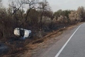 В Скадовском округе в результате опрокидывания Audi в кювет погибла женщина