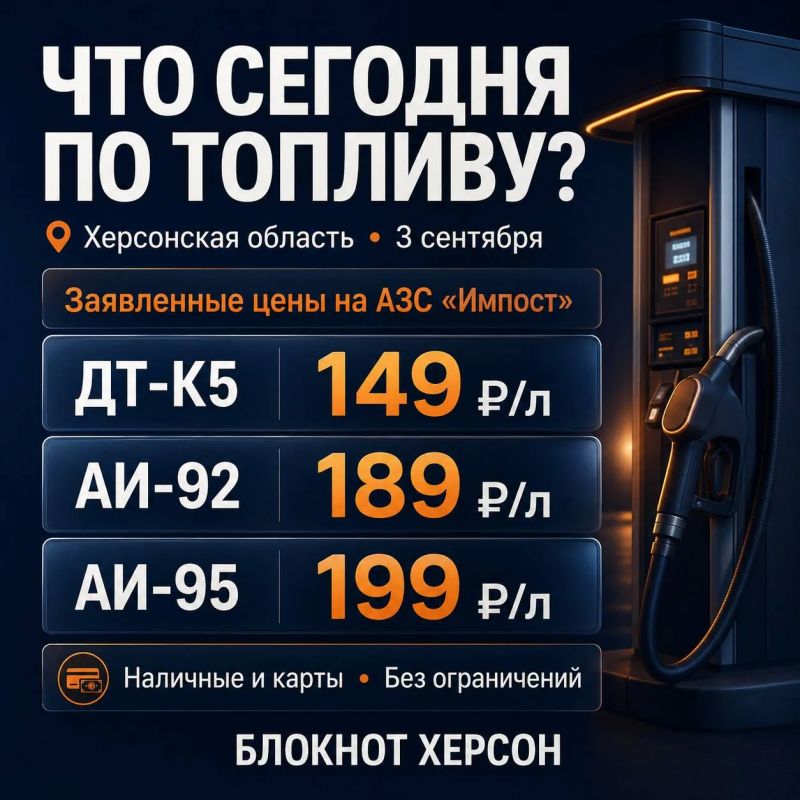 А что сегодня по топливу в Херсонской области?