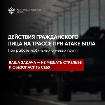 Действия гражданского лица на трассе при атаке БПЛА