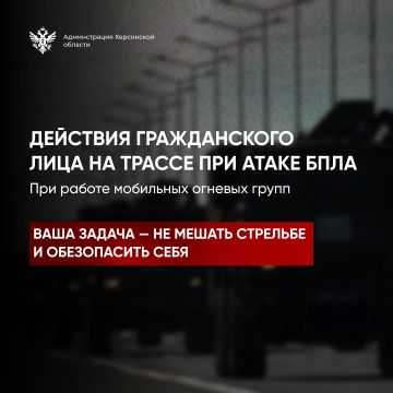 Действия гражданского лица на трассе при атаке БПЛА