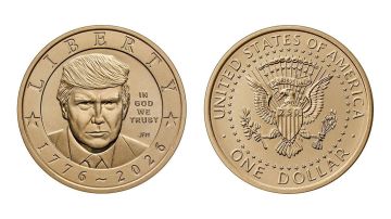 Монетный двор США распродал все так называемые «золотые» монеты с изображением президента Дональда Трампа, которые были выпущены в честь 250-летия независимости страны