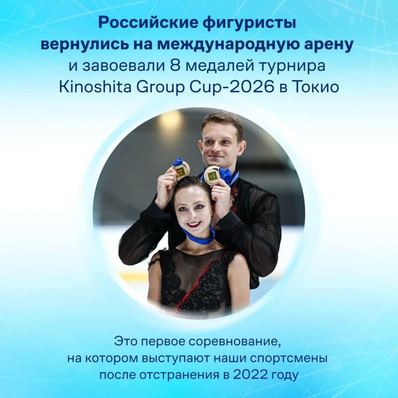 Российские фигуристы завоевали восемь медалей на турнире в Токио