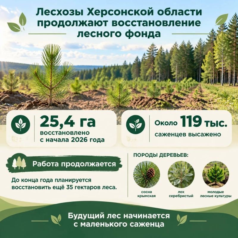 Лесхозы Херсонской области продолжают восстановление лесного фонда