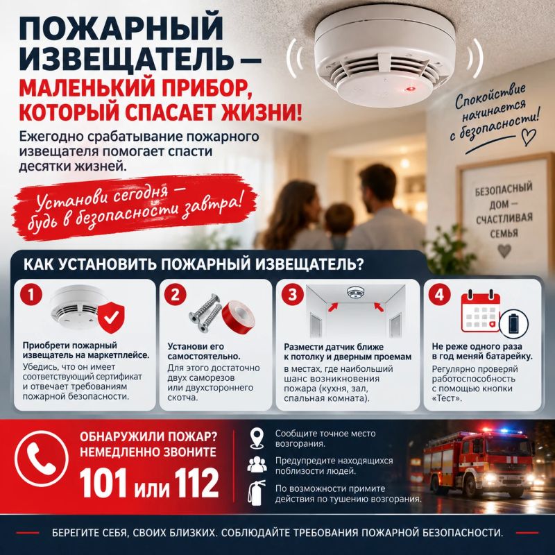 Пожарный извещатель — маленький прибор, который может спасти жизнь