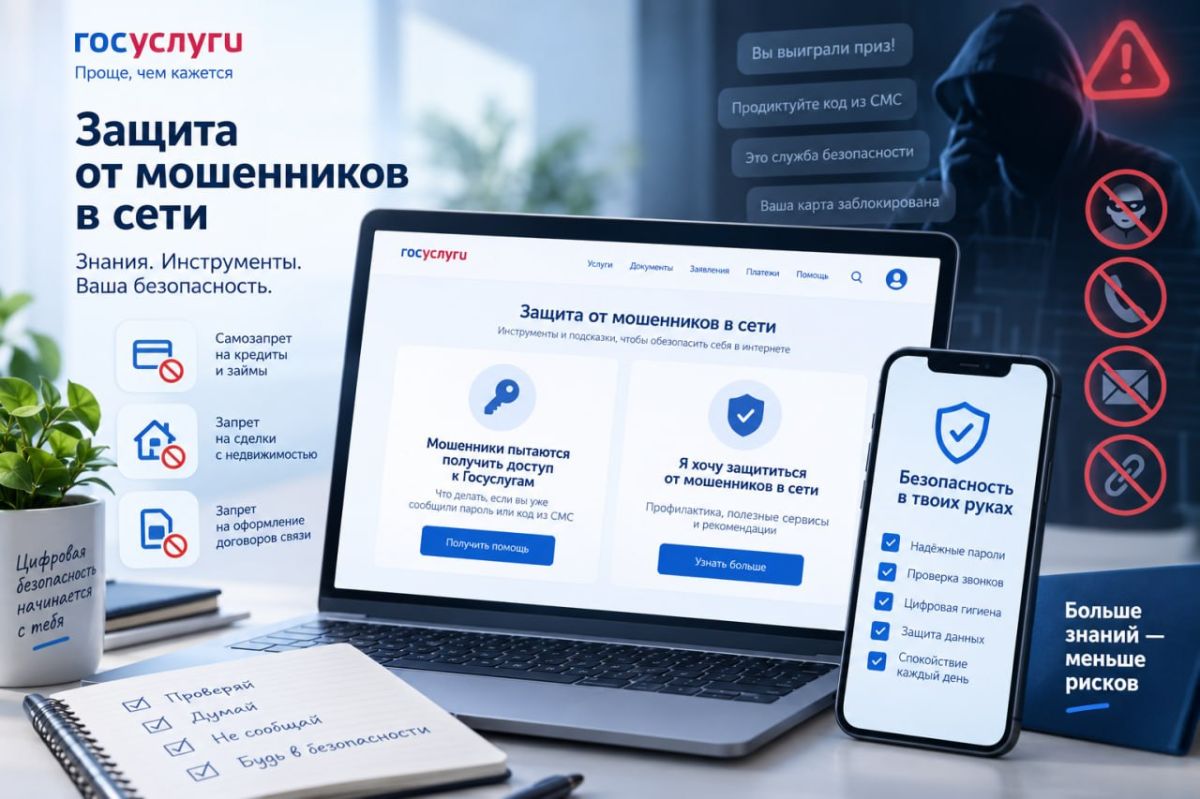 Защита от мошенников в сети: полезные инструменты на Госуслугах