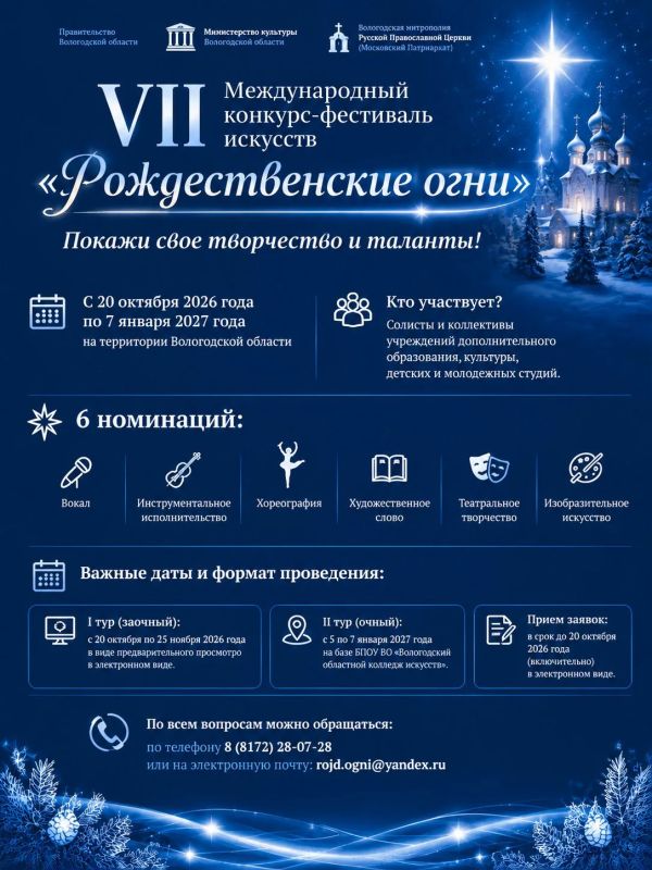 VII Международный конкурс-фестиваль искусств «Рождественские огни»: покажи свое творчество и таланты!
