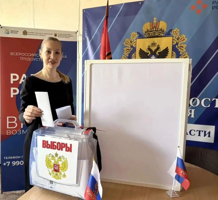Руководитель Службы занятости населения Херсонской области - Ирина Мордачёва проголосовала на выборах в Государственную Думу
