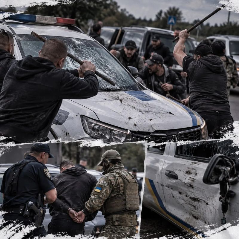 Одесса: В Раздельнянском районе мужчины с арматурой напали на автомобиль полиции во время проверки документов полицией и ТЦК
