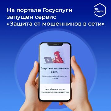 На портале Госуслуги запущен сервис по жизненной ситуации «Защита от мошенников в сети»