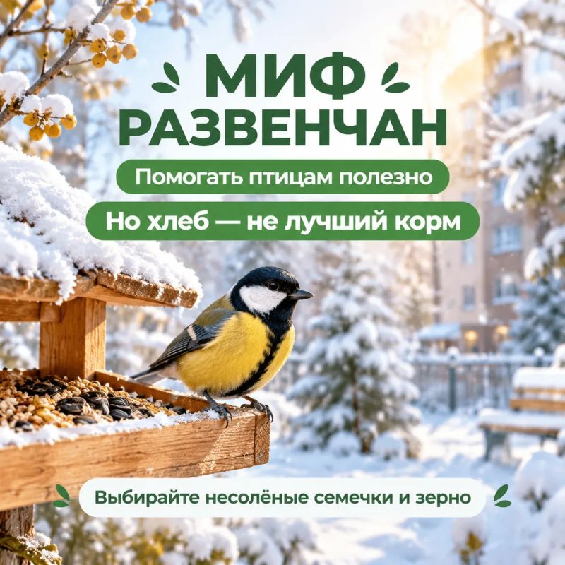 Эко-миф: хлеб — полезная подкормка для птиц? Эко-миф: хлеб — полезная подкормка для птиц?