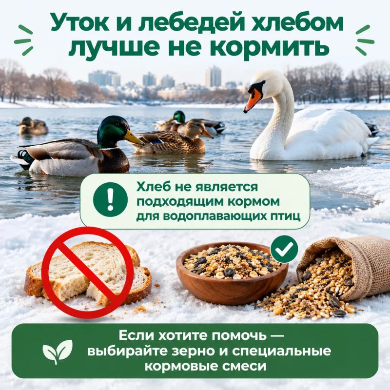 Эко-миф: хлеб — полезная подкормка для птиц? Эко-миф: хлеб — полезная подкормка для птиц?