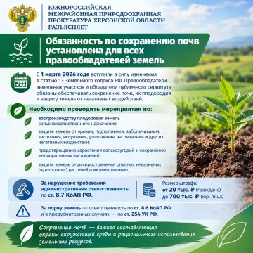 Южнороссийская межрайонная природоохранная прокуратура Херсонской области разъясняет