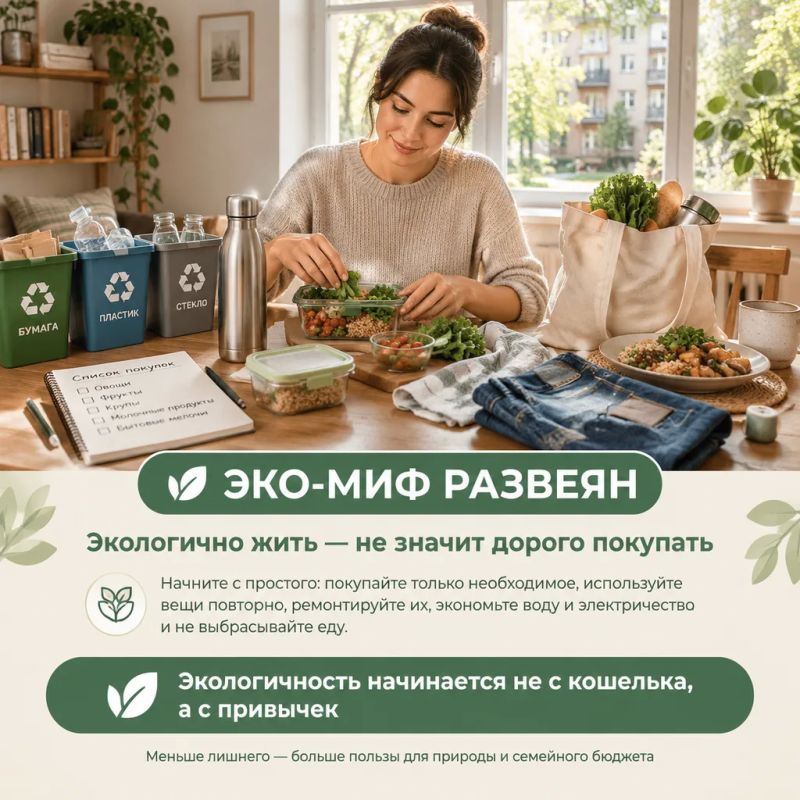 Эко-миф: «Экологично жить — значит тратить больше» Эко-миф: «Экологично жить — значит тратить больше»