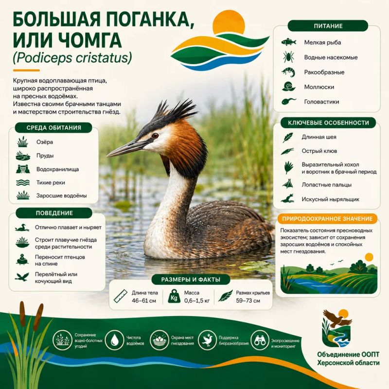 От яркого воротника к зимнему наряду: чомги меняют оперение