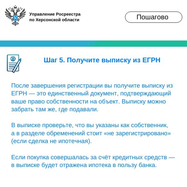 Управление Росреестра по Херсонской области информирует об алгоритме действий при покупке недвижимости Управление Росреестра по Херсонской области информирует об алгоритме действий при покупке недвижимости