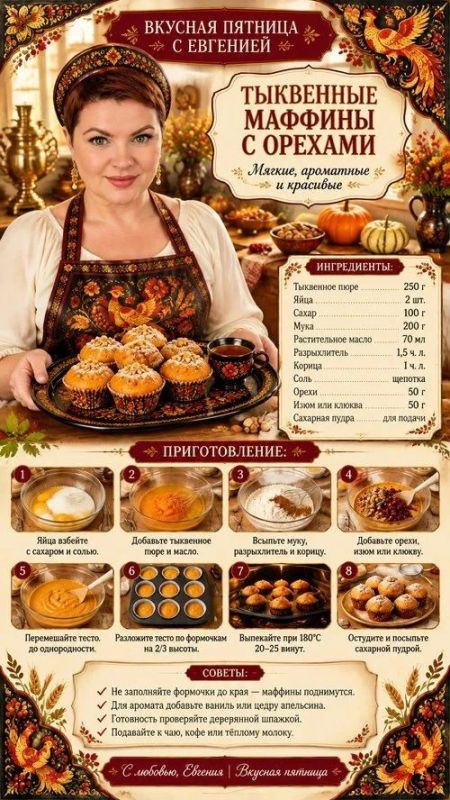 Дорогие друзья!. Сегодня пятница, а значит, мы начинаем нашу новую рубрику — «Вкусная пятница с Евгенией» Дорогие друзья!. Сегодня пятница, а значит, мы начинаем нашу новую рубрику — «Вкусная пятница с Евгенией»