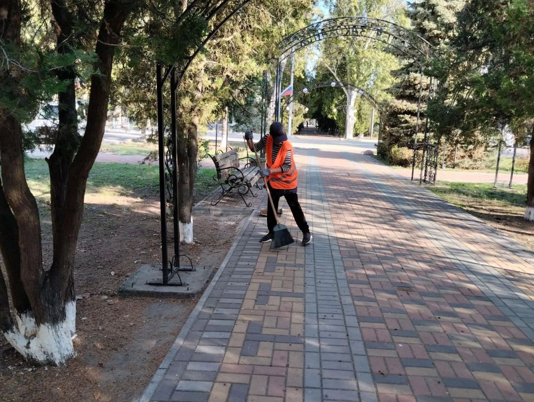 Осенние хлопоты: уборка листьев в Скадовске Осенние хлопоты: уборка листьев в Скадовске