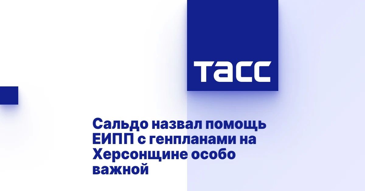 Губернатор Херсонской области Владимир Сальдо назвал помощь ЕИПП РФ с генпланами на Херсонщине особо важной
