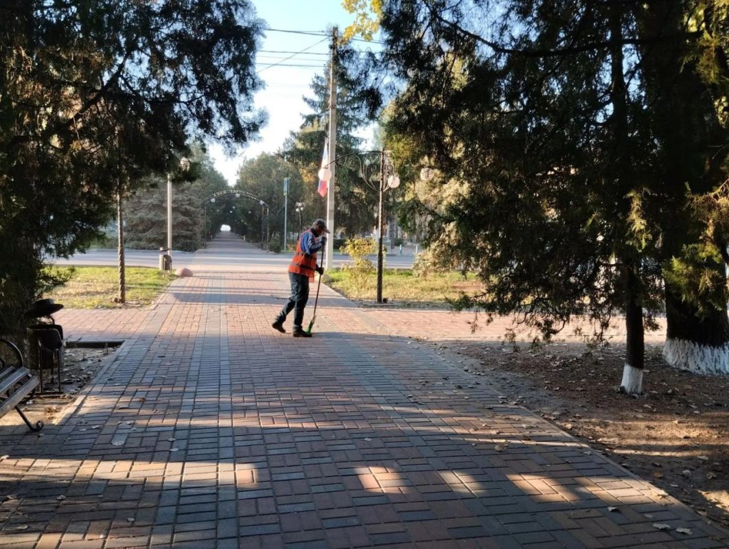 Александр Дудка: В Скадовске продолжаются плановые уборки опавшей листвы Александр Дудка: В Скадовске продолжаются плановые уборки опавшей листвы