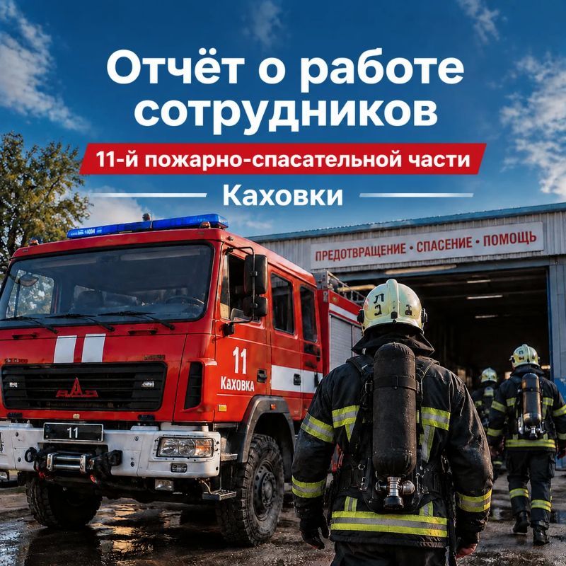 Отчёт о работе сотрудников 11-й пожарно-спасательной части Каховки