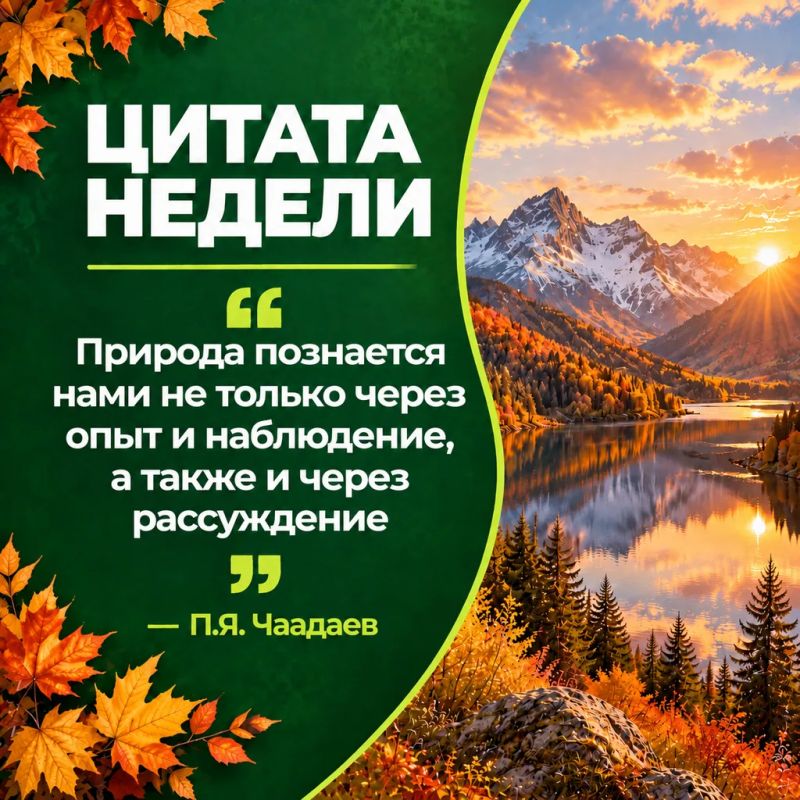 Цитата недели. Природа открывается человеку постепенно — через внимание к её деталям, стремление понимать взаимосвязи и готовность бережно относиться к окружающему миру