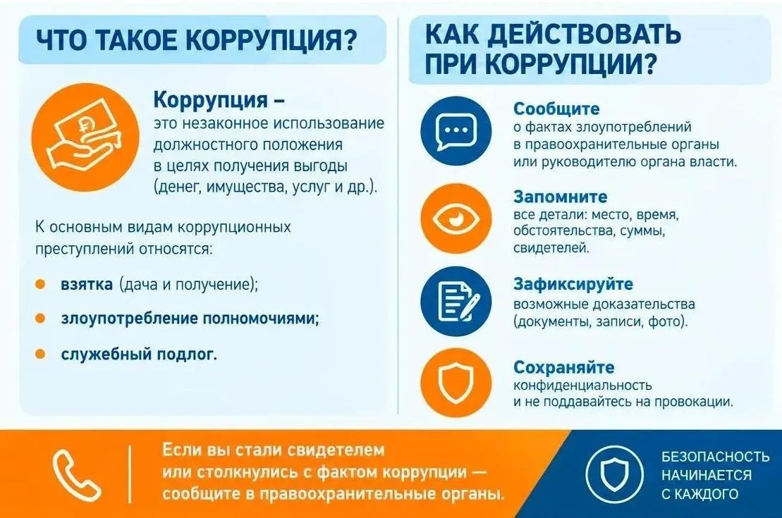 Как действовать в случае коррупционных проявлений